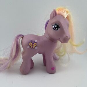 My Little Pony G3 Fluttershy 2003 Hasbro Purple Yellow Hair Butterfly Mark